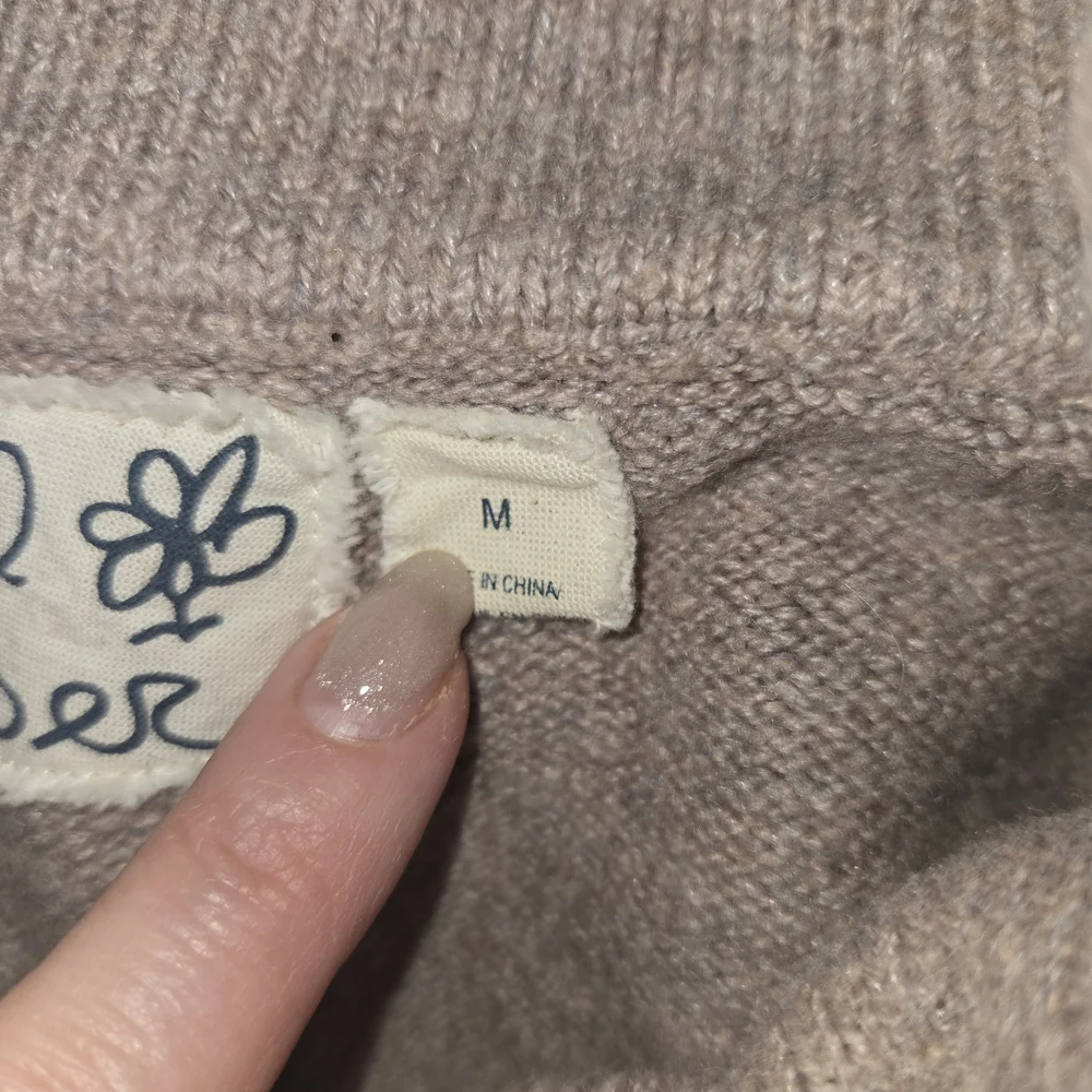 Womens Field Flower By Anthropologie Taupe Cowl Neck Drawstring Sweater Size Med